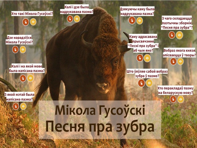 Да Дня роднай мовы – ІНТЭРАКТЫЎНЫ ПЛАКАТ «Песня пра зубра»